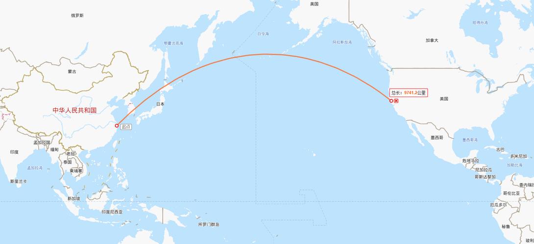 中国到美国有多远 有14000千米吗
