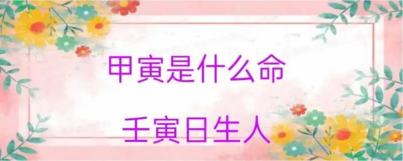 壬寅日为什么是上等命