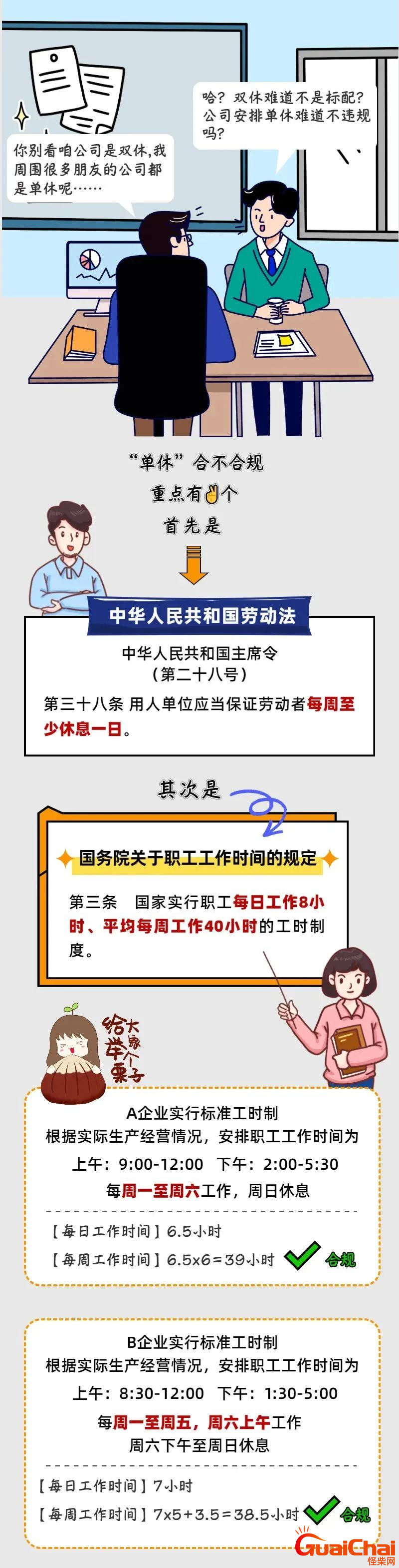 公司不放双休，按照大小休或者单休放假违法吗？