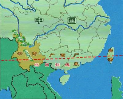北回归线穿过我国的省区是哪几个？北回归线穿过我国的省区是哪里