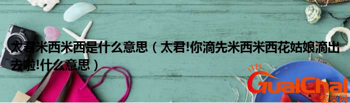 米西米西是什么意思？米西米西来源于哪里？