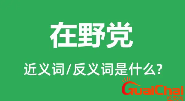 在野党是什么意思？在野党的意思是什么？