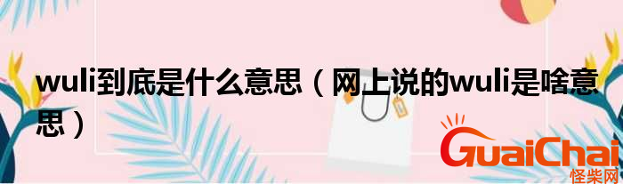 wuli是什么意思？wuli怎么念？